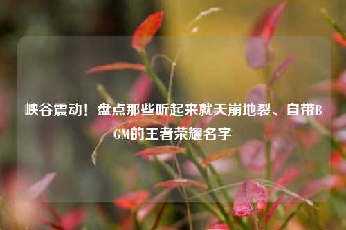 峡谷震动！盘点那些听起来就天崩地裂、自带BGM的王者荣耀名字
