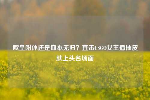 欧皇附体还是血本无归？直击CSGO女主播抽皮肤上头名场面