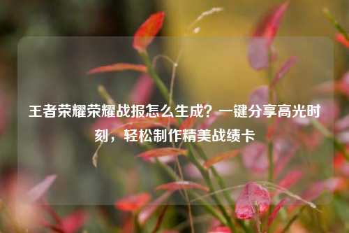 王者荣耀荣耀战报怎么生成？一键分享高光时刻，轻松制作精美战绩卡