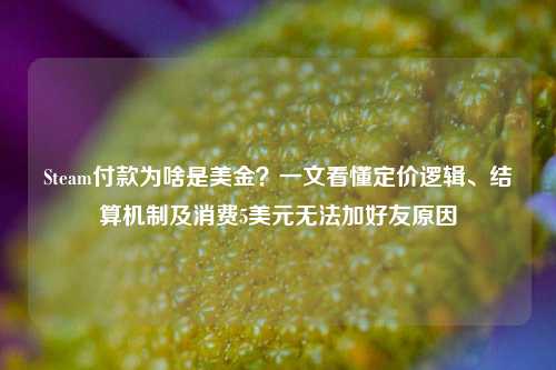 Steam付款为啥是美金？一文看懂定价逻辑、结算机制及消费5美元无法加好友原因