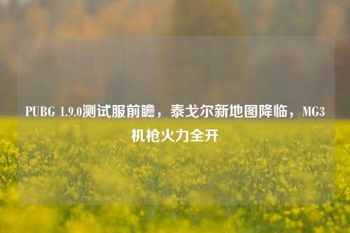 PUBG 1.9.0测试服前瞻，泰戈尔新地图降临，MG3机枪火力全开