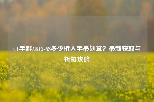 CF手游AK12-SS多少折入手最划算？最新获取与折扣攻略