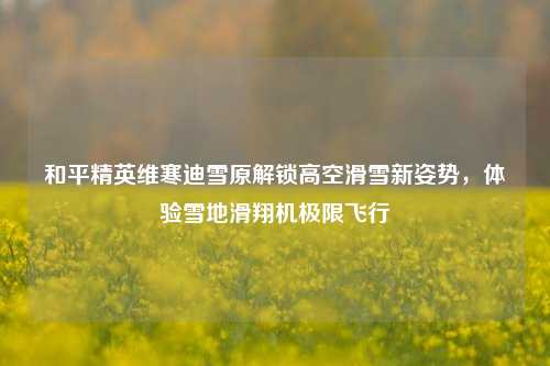 和平精英维寒迪雪原解锁高空滑雪新姿势,体验雪地滑翔机极限飞行