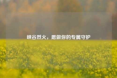 峡谷烈火,愿做你的专属守护