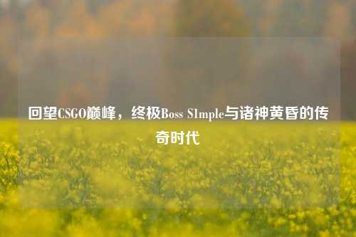 回望CSGO巅峰，终极Boss S1mple与诸神黄昏的传奇时代
