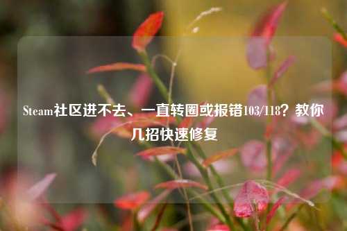Steam社区进不去、一直转圈或报错103/118？教你几招快速修复