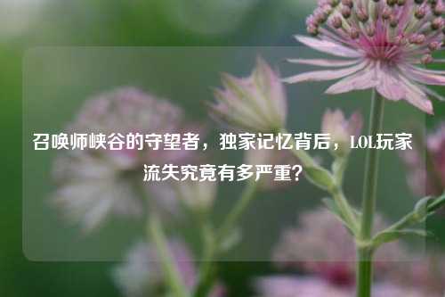 召唤师峡谷的守望者，独家记忆背后，LOL玩家流失究竟有多严重？