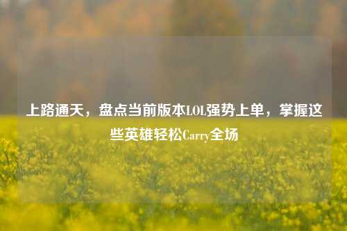 上路通天，盘点当前版本LOL强势上单，掌握这些英雄轻松Carry全场