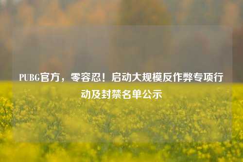 PUBG官方,零容忍!启动大规模反作弊专项行动及封禁名单公示