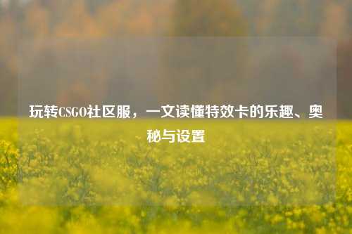 玩转CSGO社区服,一文读懂特效卡的乐趣、奥秘与设置