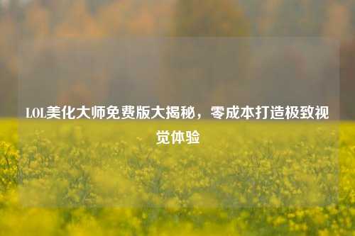 LOL美化大师免费版大揭秘,零成本打造极致视觉体验