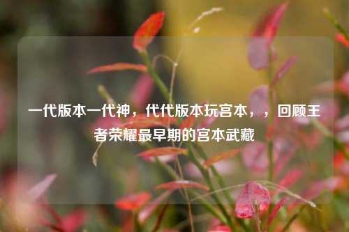 一代版本一代神,代代版本玩宫本,,回顾王者荣耀最早期的宫本武藏