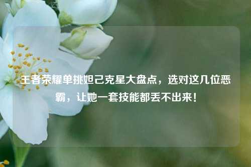 王者荣耀单挑妲己克星大盘点,选对这几位恶霸,让她一套技能都丢不出来!
