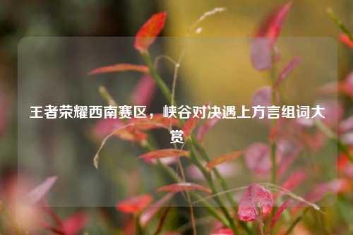 王者荣耀西南赛区,峡谷对决遇上方言组词大赏