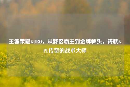 王者荣耀KURO,从野区霸主到金牌教头,铸就KPL传奇的战术大师