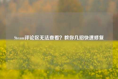 Steam评论区无法查看?教你几招快速修复
