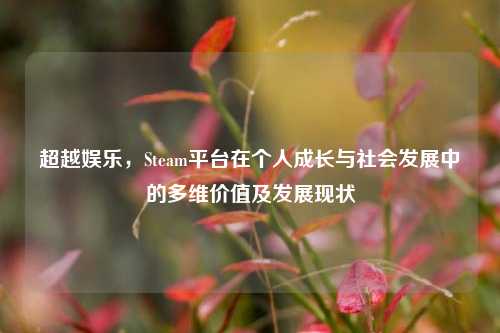 超越娱乐,Steam平台在个人成长与社会发展中的多维价值及发展现状
