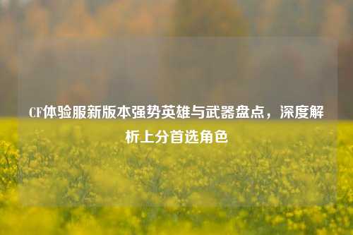 CF体验服新版本强势英雄与武器盘点,深度解析上分首选角色